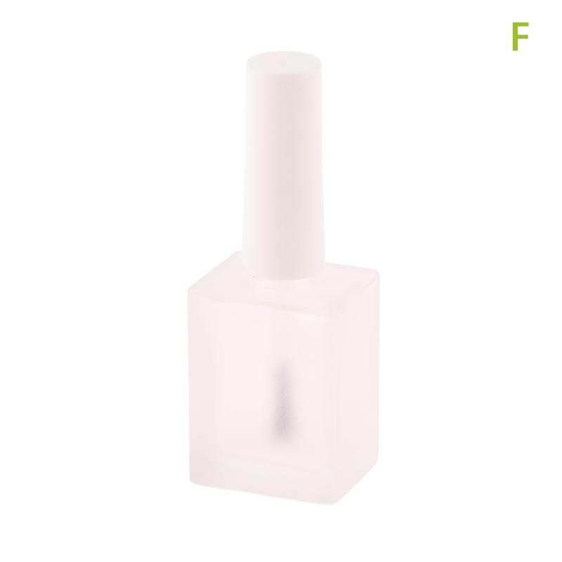 15ml Empty Frosted Round Nail Polish Bottle With Portable Brush Nail Art Container Glass Nail Oil Bottles Light-Resistant