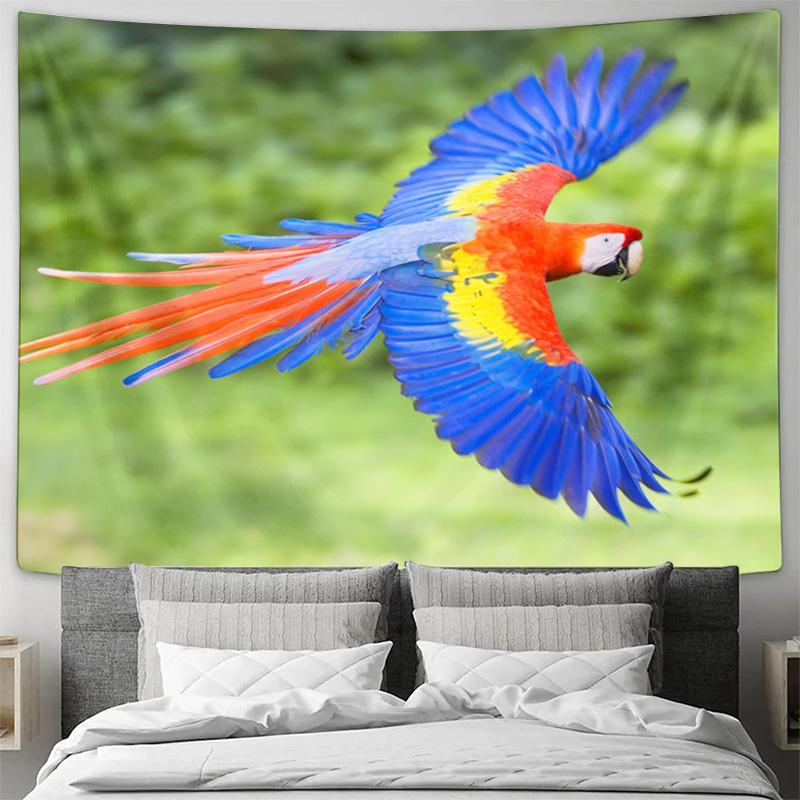 Tropical Macaw Art Tapestry Living Room Bedroom Decor Wall Hanging