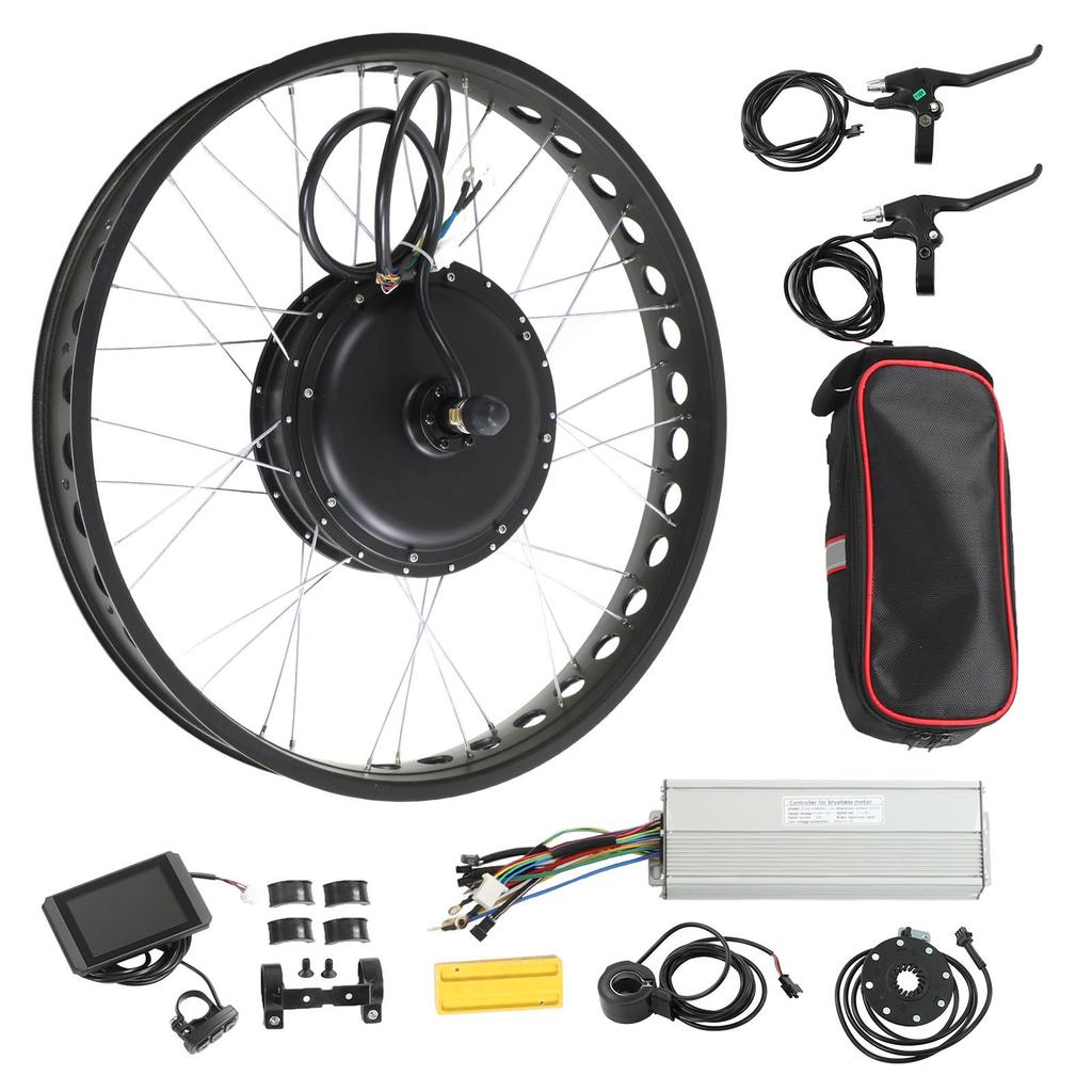 26 Inch Electric Bike Conversion Kit 72V 3000W Rear Wheel Drive Hub Motor with LCD8H Color Display