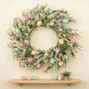 Easy Hanging Easter Eggs Flower Wreath Plastic Holiday Decoration Garland Perfect For Front Door Wall Display