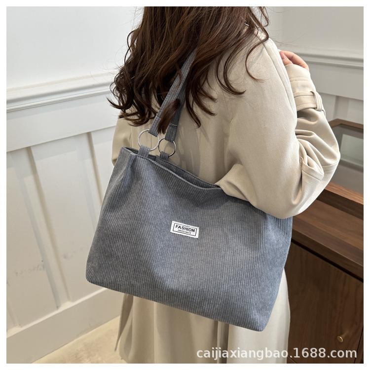 

Large capacity fashionable solid color handbag, foreign style shoulder underarm bag, tote bag for women серый