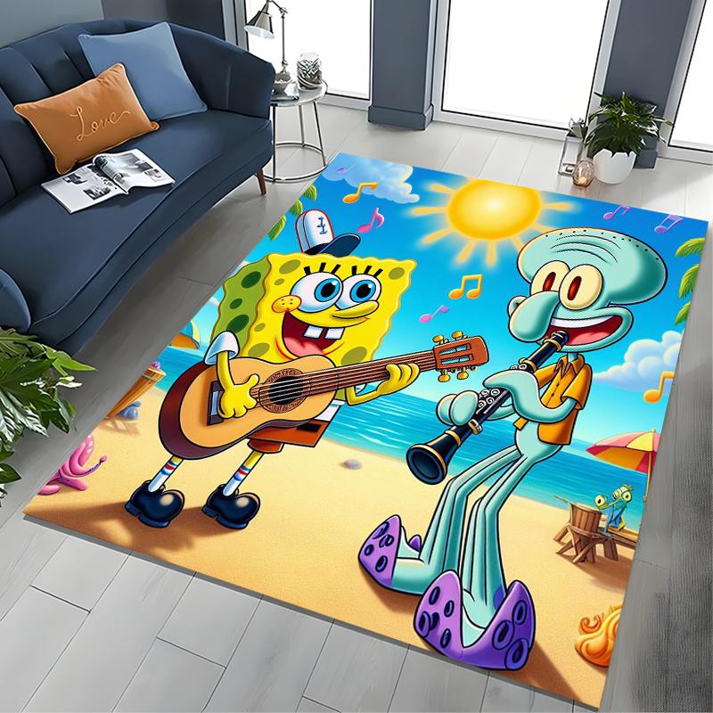 17 Styles Cartoon SpongeBob Print Area Rugs 3D Carpet for Home for Living Room Bedroom Sofa Decor Floor Kids Play Anti-Slip Mats