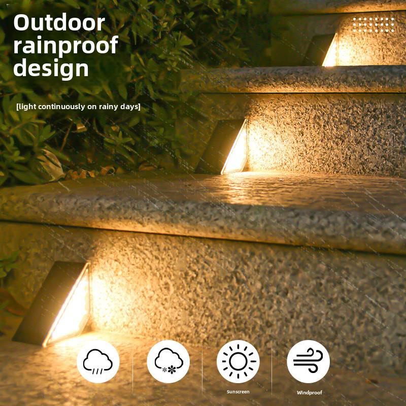 Waterproof Outdoor Solar Step & Pathway Lights for Courtyard and Stairway.