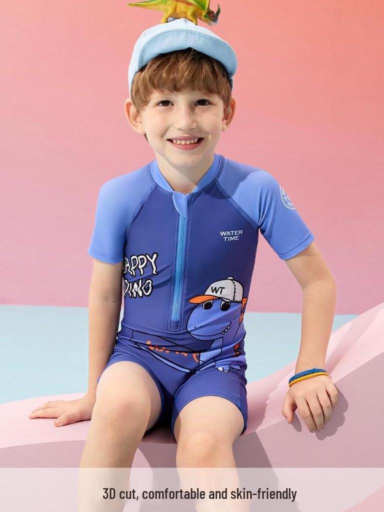 Kids' Hooded Dinosaur Swim Onesie for Boys