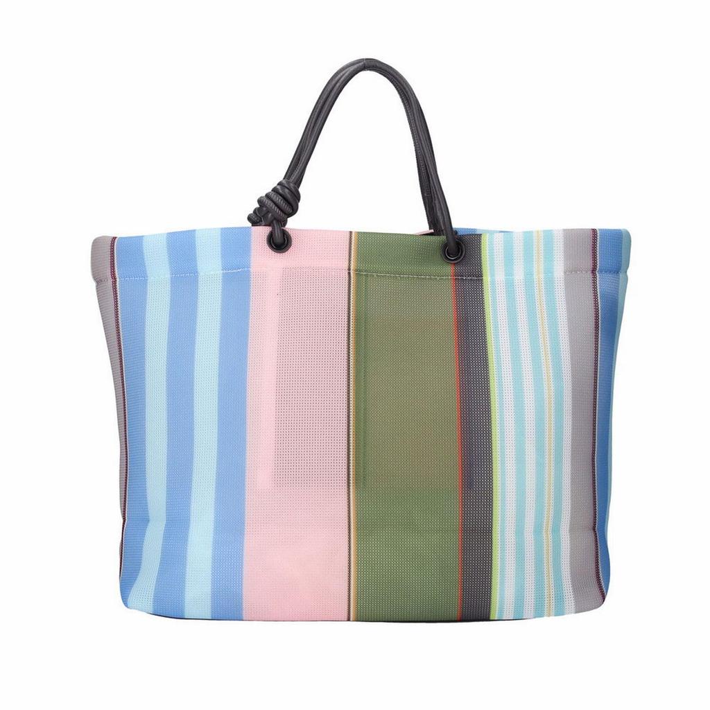 1165 1166 Horizontal Fluffy Tote Bag Medium Wafer SC MED Wafer Striped [Rootote] (116501 Saxophone)