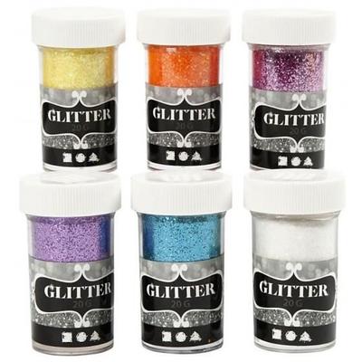 Glitter Fibers - Creotime - Multicolor - 6 Pieces - For Children - Plastic