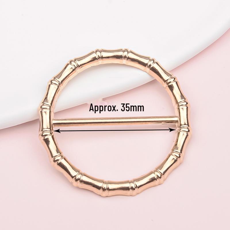 Premium Metal Buckle Summer Korean T-Shirt with Pearl Round Top Knot