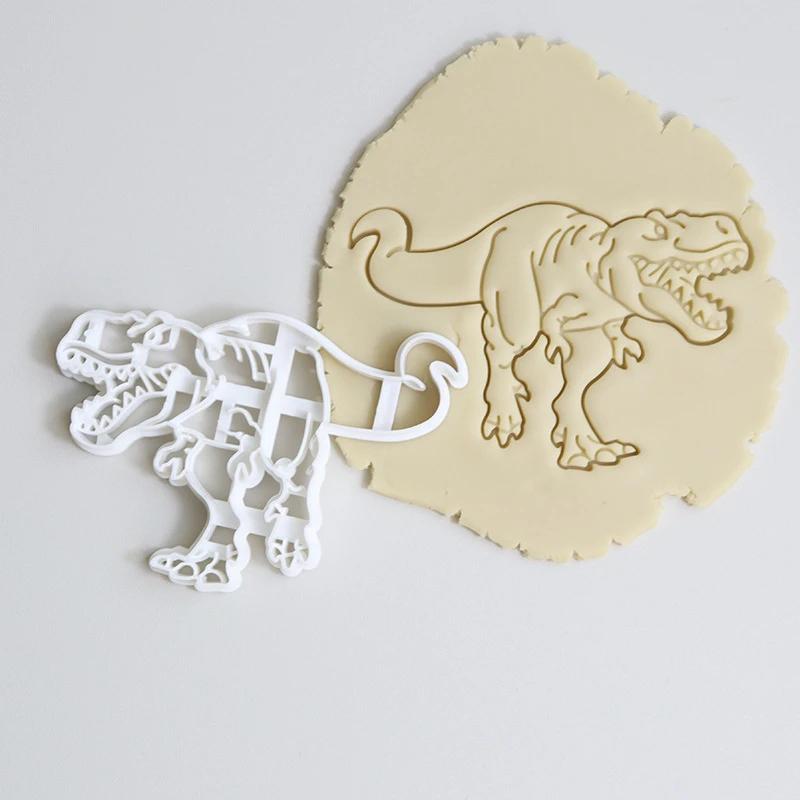 2023 Dinosaur Cookie Cutters Mold Dinosaur Biscuit Embossing Mould Sugarcraft Dessert Baking Mold Cake Kitchen Accessories Tools