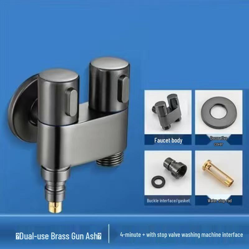 Válvula de Ângulo de Fluxo Grande de Controle Duplo: Torneira para Máquina de Lavar e Vaso Sanitário com 2 Saídas