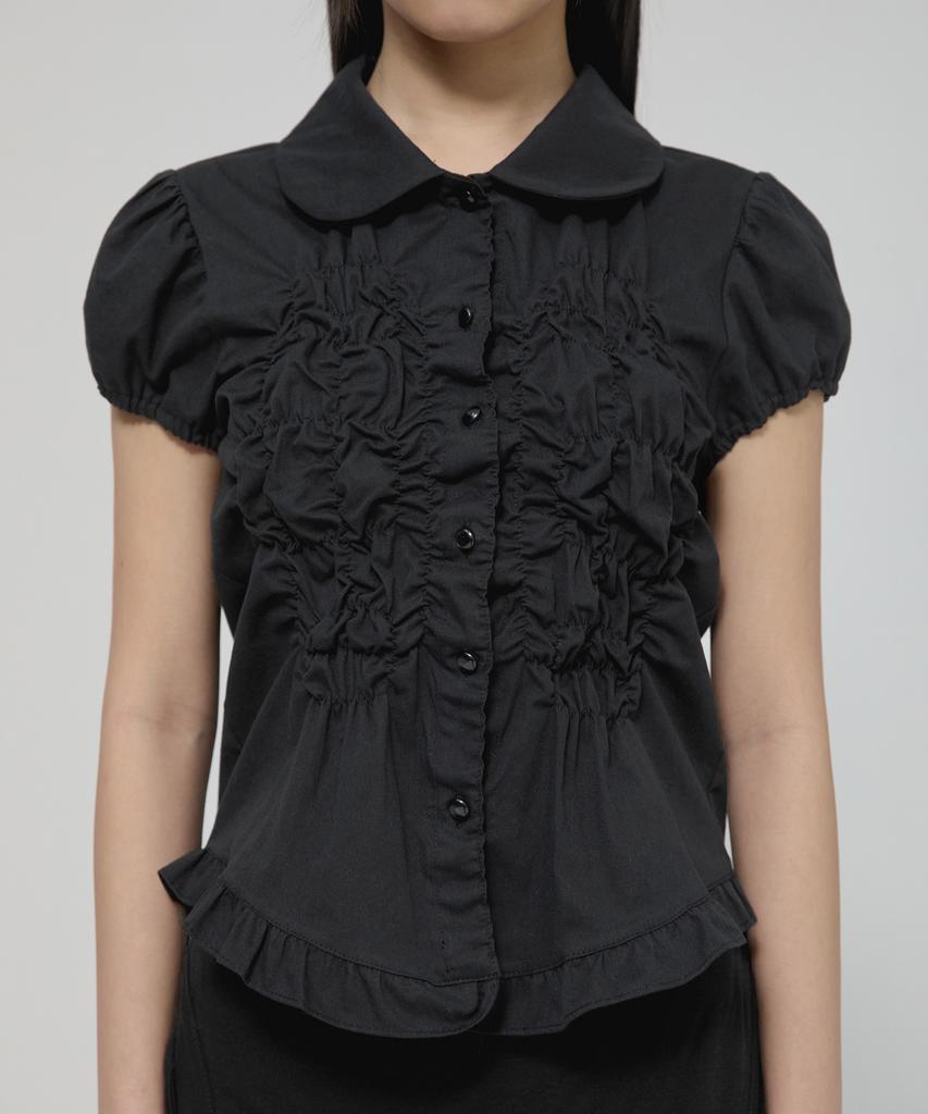 Peulleeoeob Cloud Puff Blouse (Fl-115_Black)