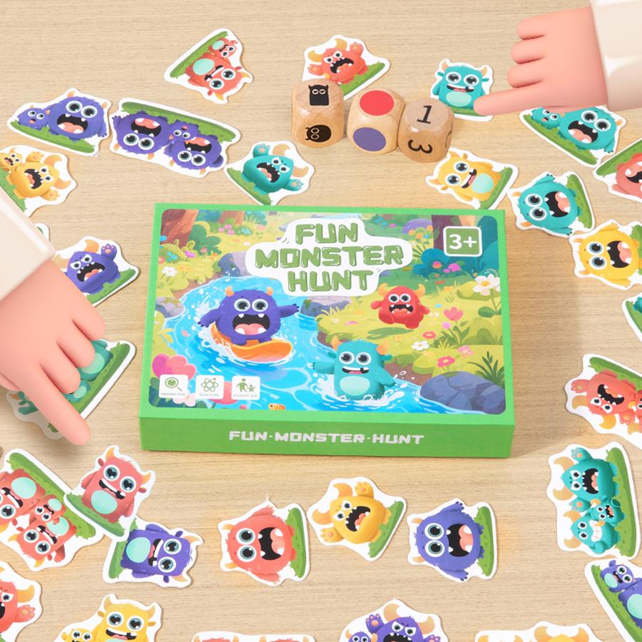 Kid Fun Catch Monster Social Board Game Montessori Color Shape Matching Number Cognition Logice Thinking Clearance Education Toy