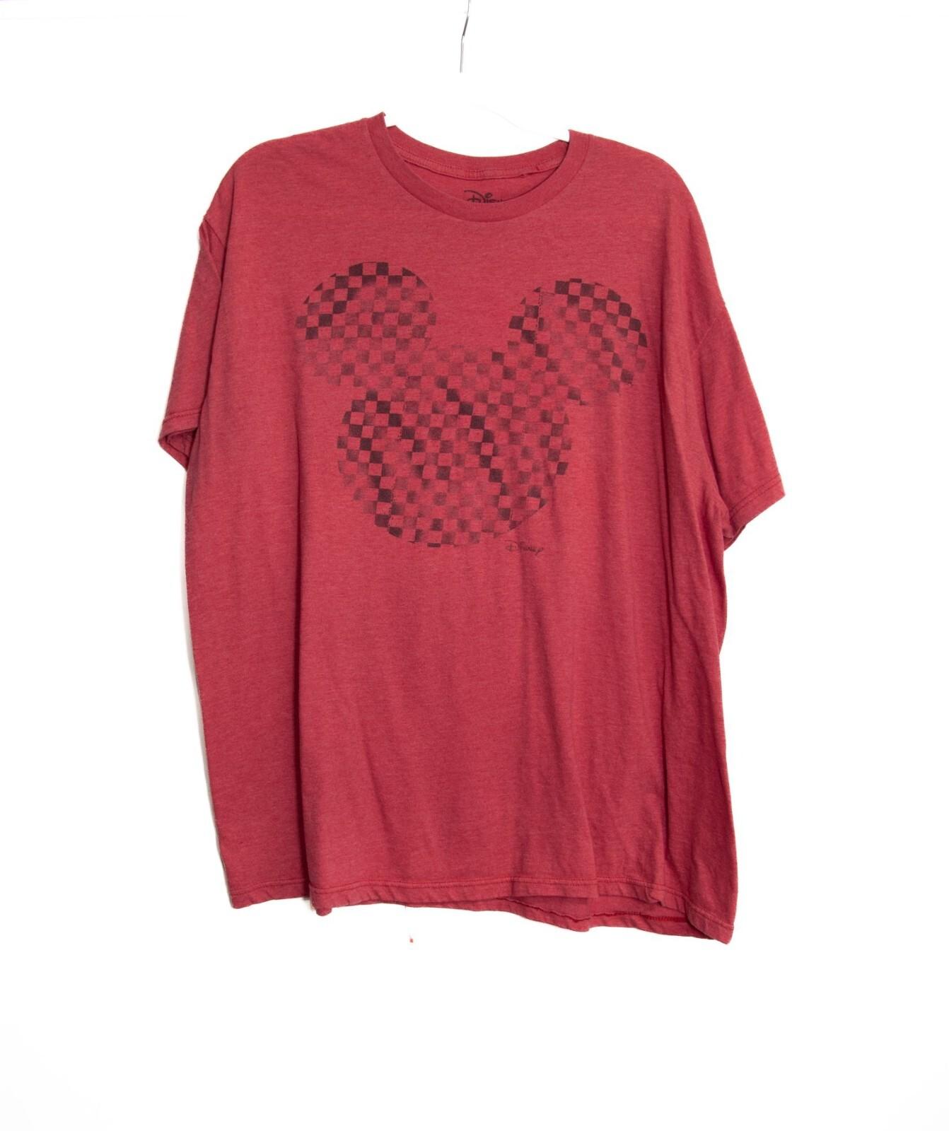 Disney Red Mickey Mouse Short Sleeve Graphic T-Shirt Unisex Cotton Blend Size... XL