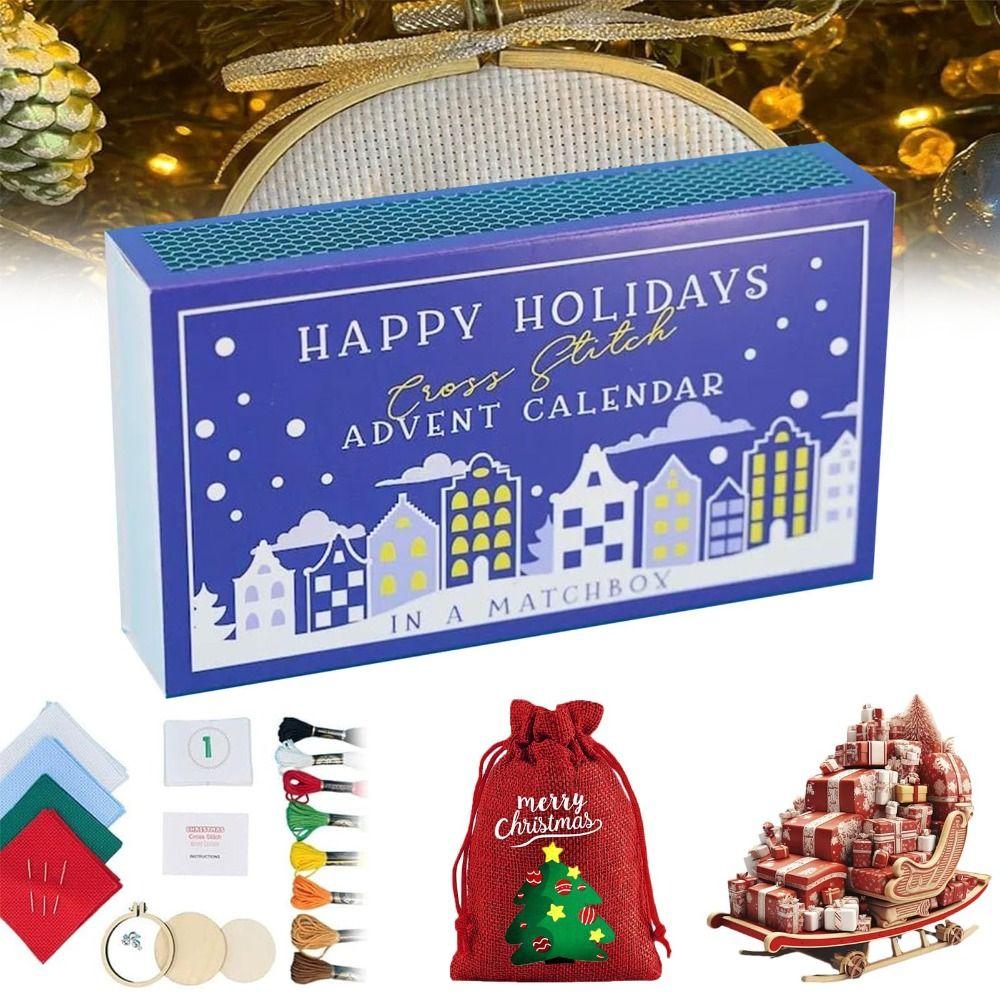 Cross Stitch Advent Calendar Christmas Countdown Embroidery Kit Calendar Cross Stitch
