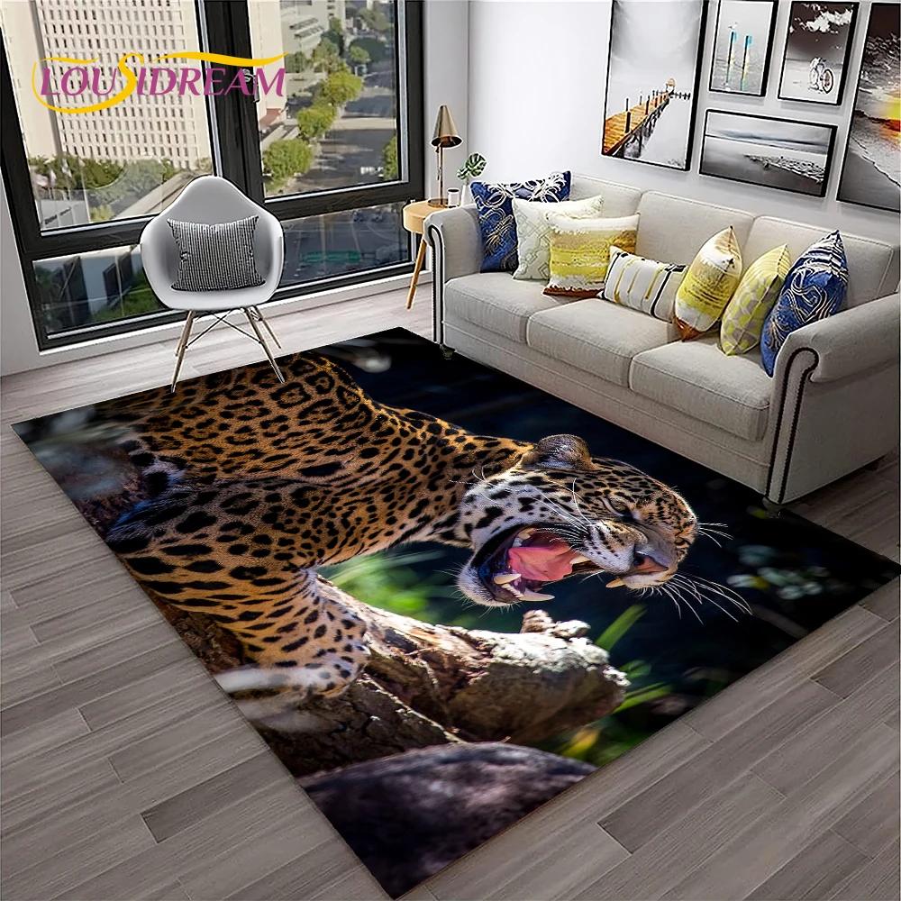 Beast Leopard Cheetah Cartoon Animal Carpet Rug for Home Living Room Bedroom Sofa Doormat Decor,kids Area Rug Non-slip Floor Mat