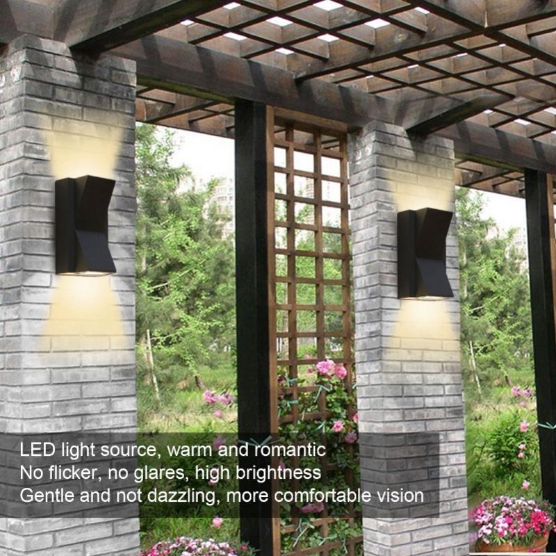 Outdoor LED Waterproof Exterior Wall Light 12W AC85-265V Up Down Double Head Garden Light