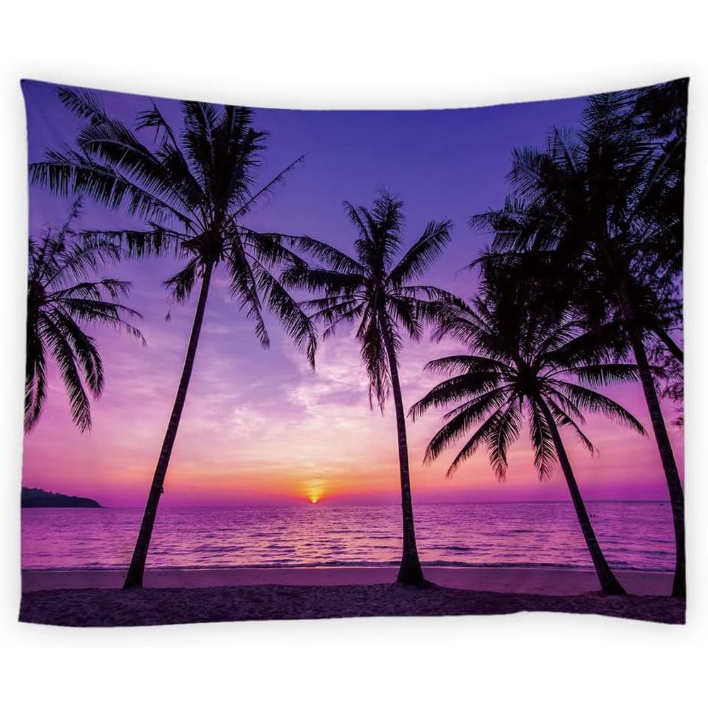 Tropical Sunset Tapestry Vibrant Serene and Stunningly Beautiful Wall Art for an Enchanting Coastal Decor Statement