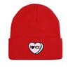 I LOVE YOU" Print Knitted Cap Beanie, Valentine's Day Woman Cap Winter Soft Hip Hop Headwear Knitted Cap Beanie