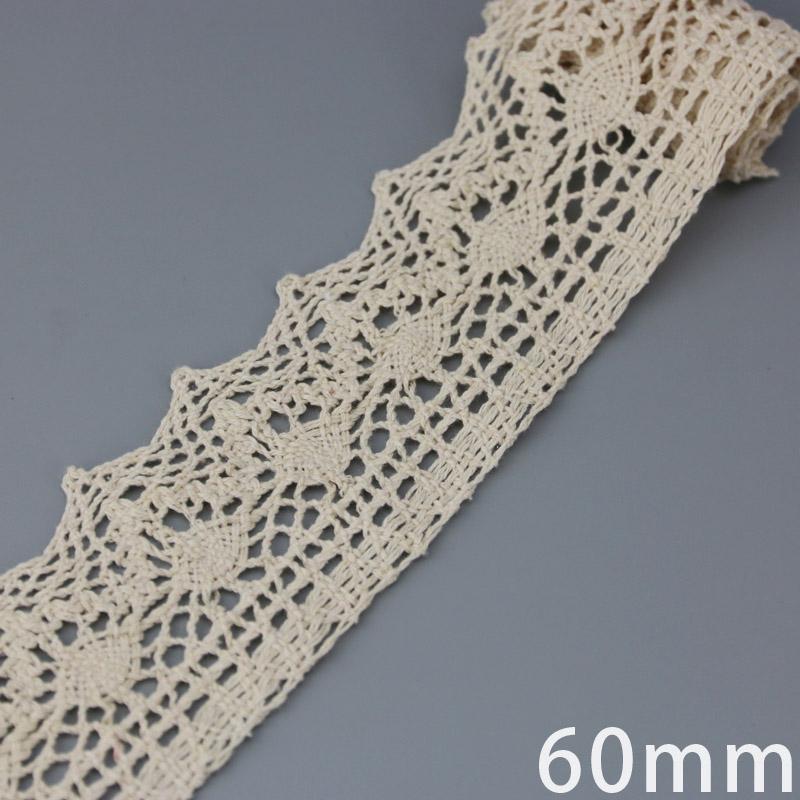Baumwoll-Spitzenband Beige DIY Handgemacht Hochzeitsparty Basteln Geschenkverpackung Patchwork Gehäkelte Spitze (5 Meter/Lot)