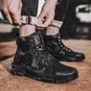 New Autumn Early Winter Shoes Men Boots High top Canvas Shoes Camouflage Street Shoes Mens Ankle Boots Single Cloth A4850