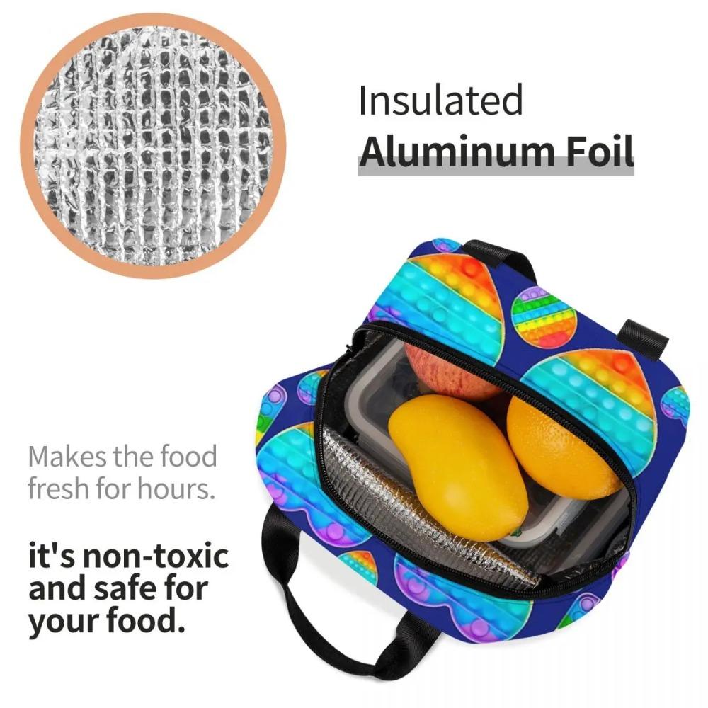 Popit Anti-Stress System Insulated Lunch Bag for Women Office Cooler Thermal Food Box Tote Portable Lunch Boxes Container