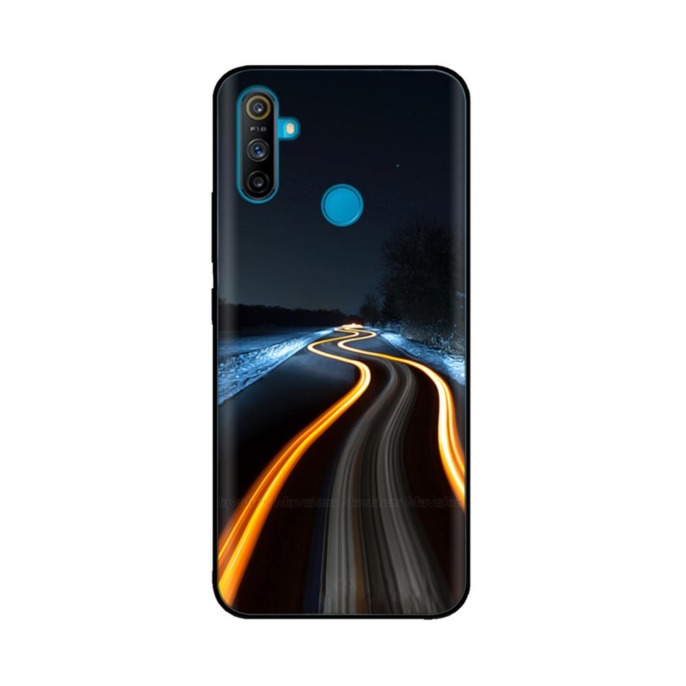 Etui do Realme C3 Miękkie Czarne Silikonowe TPU Wzór Tylna Klapka Do OPPO Realme C3 RMX2020 C 3 RealmeC3 Malowane Etui na Telefon Fundas