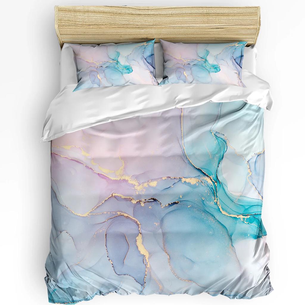 Marble Texture Duvet Cover With Pillow Case Custom 3pcs Bedding Set Quilt Cover Double Bed Home Textile