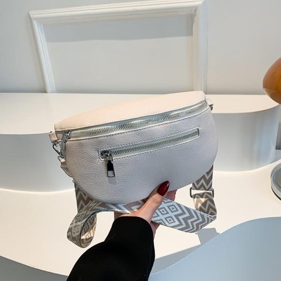 Unisex Crossbody Fanny Pack Faux Leather Waist Pouch with Multiple Zippered Pockets Waist Bag with Adjustable Strap for Travel Work Sports