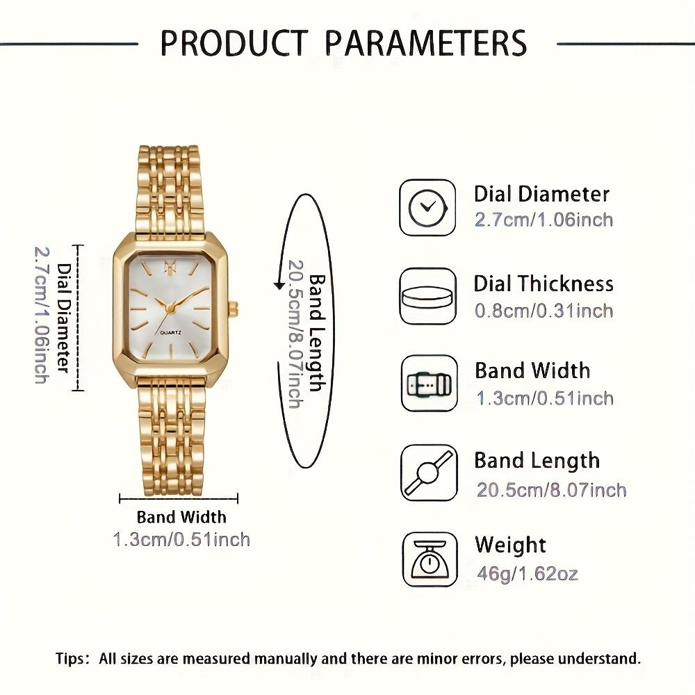 Elegancki Luksusowy Zegarek Damski - Koperta w odcieniu złota Stalowy Pasek, Mechanizm Kwarcowy z Cyframi Rzymskimi, Modny Dodatek Damski