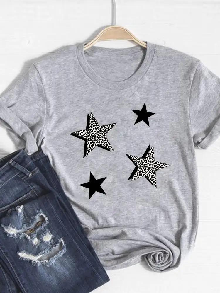 2026 Womens Clothing Star Print Tshirt Heart Pattern Trend Exquisite Cool Summer Top Fashionable Shortsleeved