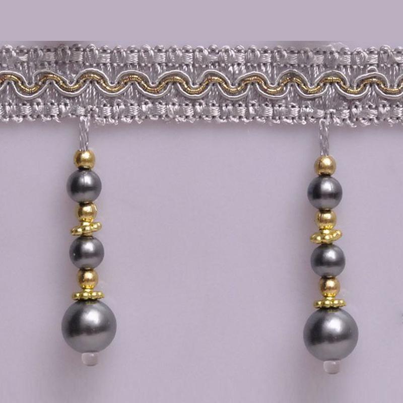 11 Meter Gardinband Pärlförsedd Hänge Spetsband Tofs Pärlfrans Gardintillbehör Möbeldekorationsband DIY Syhantverk