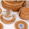 Handmade Rattan Coasters Heat Insulation and Anti-skidding Tea Cup Pad Reusable Slip Resistant Mug Coaster Drinkware Decor