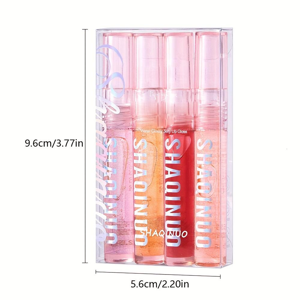 4 PCS Water-gloss Mirror Jelly Lip Gloss Moisturizing Lips Shimmer Lip Tint Lip Care Oil
