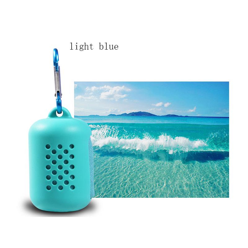 

Складное мини-полотенце для путешествий, портативное, для походов, кемпинга, быстросохнущее полотенце с силиконовым чехлом, для походного инструмента S 30cm*90cm светло-синий