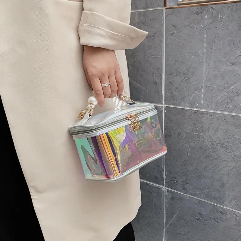 Women's Cosmetic Bag Travel Portable Handbag Multifunctional Laser Cosmetic Bag Waterproof Ladies Makeup Storage Bag