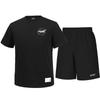 Nasa Unisex Baumwollmischung Trainings-T-Shirt + Gewebte knielange Shorts Set [Schwarz]