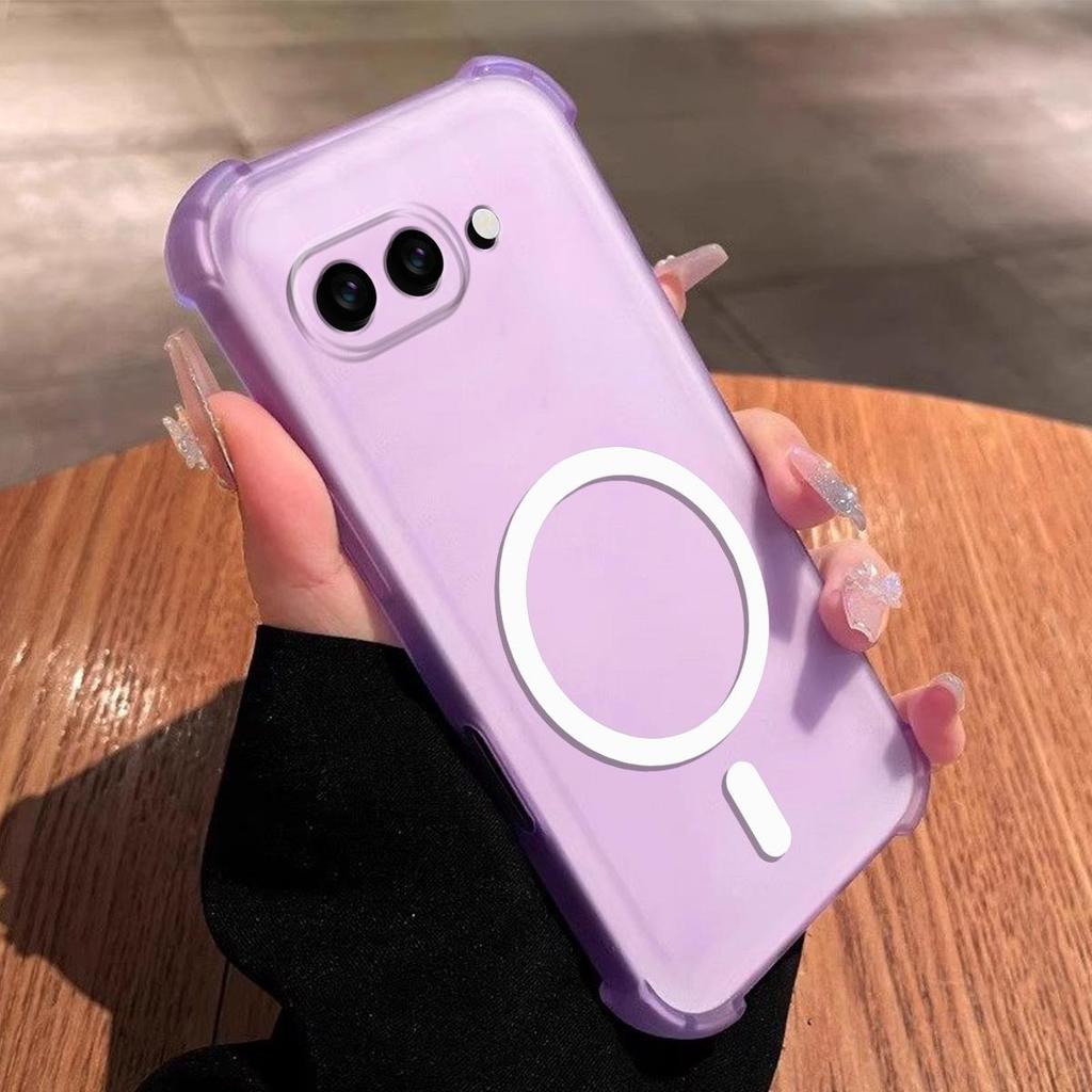 Case for Google Pixel 9A Cute Airbag Corner Pastel Matte Magnetic Casing Semi Shockproof Phone Cover