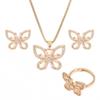Zircon Butterfly Necklace For Women, High-End Simple Temperament, Hollow Pendant Set.