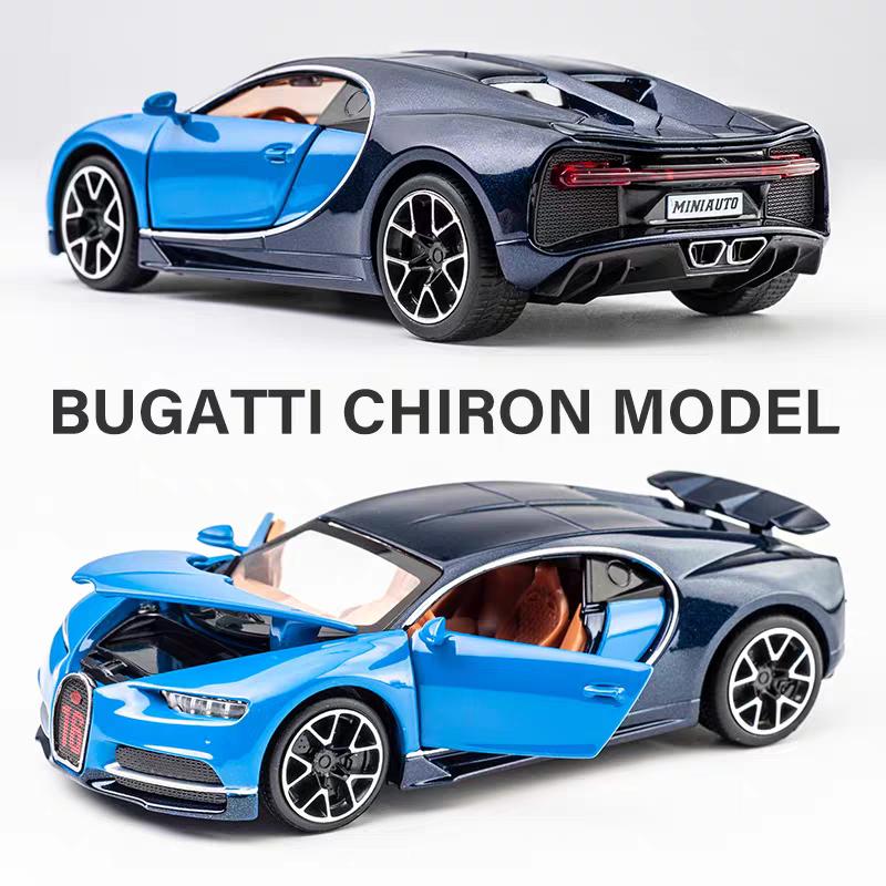 Bugatti Chiron Supersport Simulace Odlévaná a Hračková Vozidla Zvuky a Světlo Natahovací Auto 1:32 Dárky z modelů ze slitin pro děti