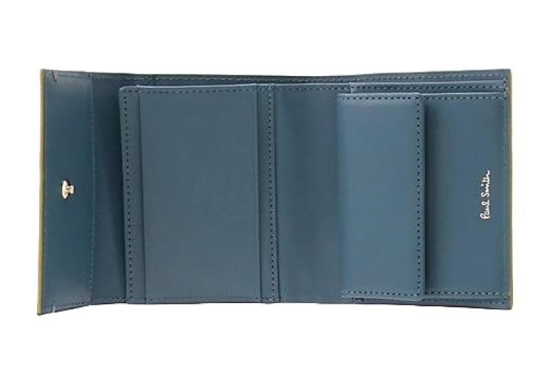 Paul Smith Colored Edge Men's Tri-fold Wallet, Navy
