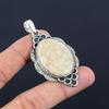 Womens Day Sale Natural Fossil Coral Wedding Pendant Jewelry 925 Sterling Silver