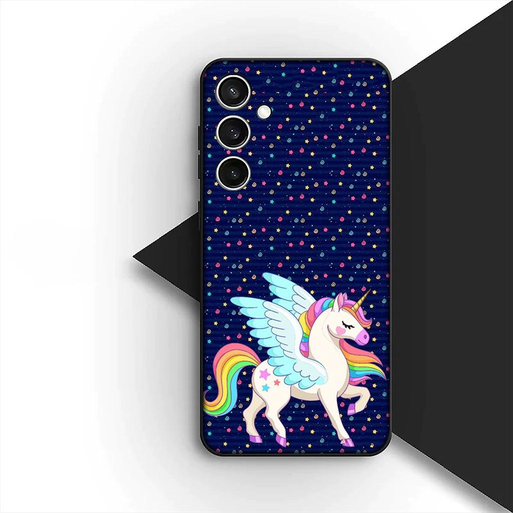Weiche Hülle für OPPO A80 A18 A16 A40 A17 A15 A38 A78 A79 A54 A57 A12 A60 4G 5G Hülle Handyhülle Comics Einhorn Pferd Regenbogen