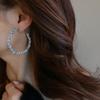 Silver Needle Diamond-set Geometric Circle Earrings Temperament Light Luxury High-end Earrings Personalized Design Cold Wind Earrings Wholesale