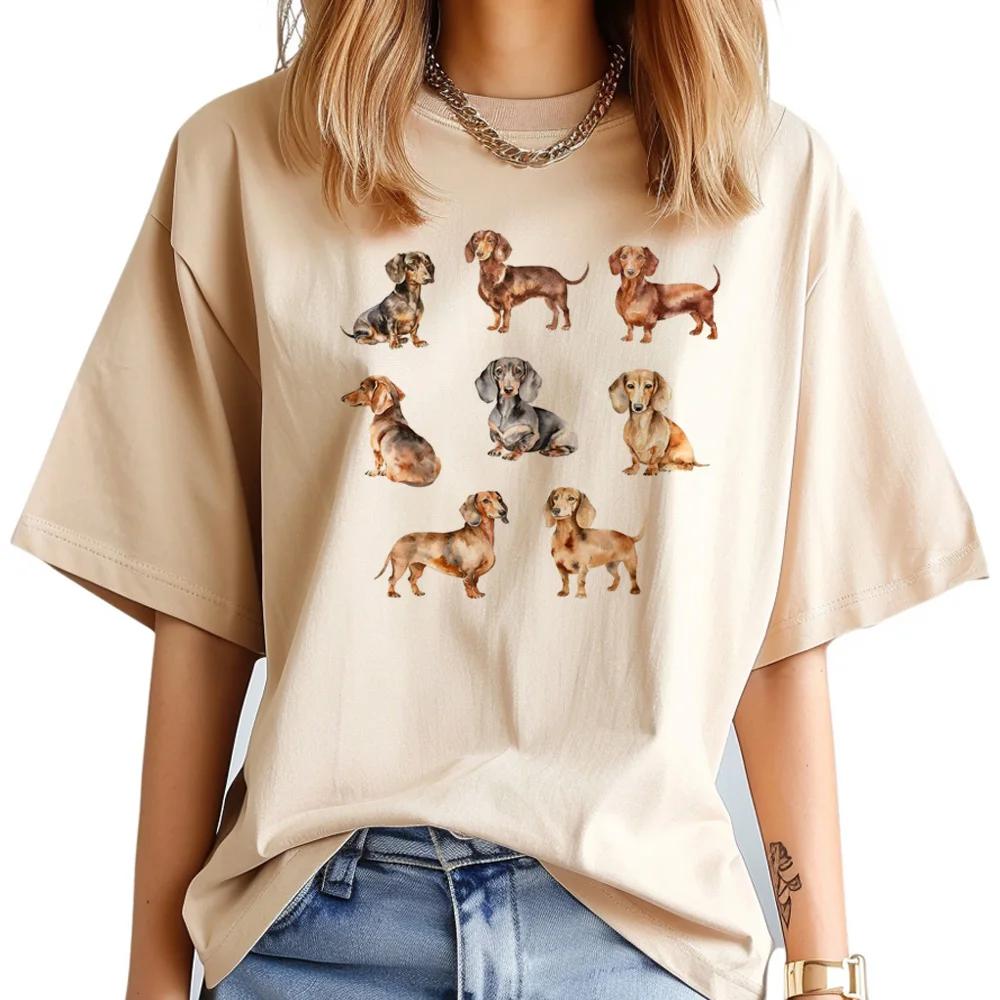 Dachshund Dog Printed Summer T Shirts Graphic Casual Streetwear Short Sleeve Creative Comfoetable Soft Summer T-shirt