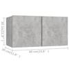 Vidaxl 6-Cz. TV Cabinet Set, Concrete Grey, Wood-Based Material
