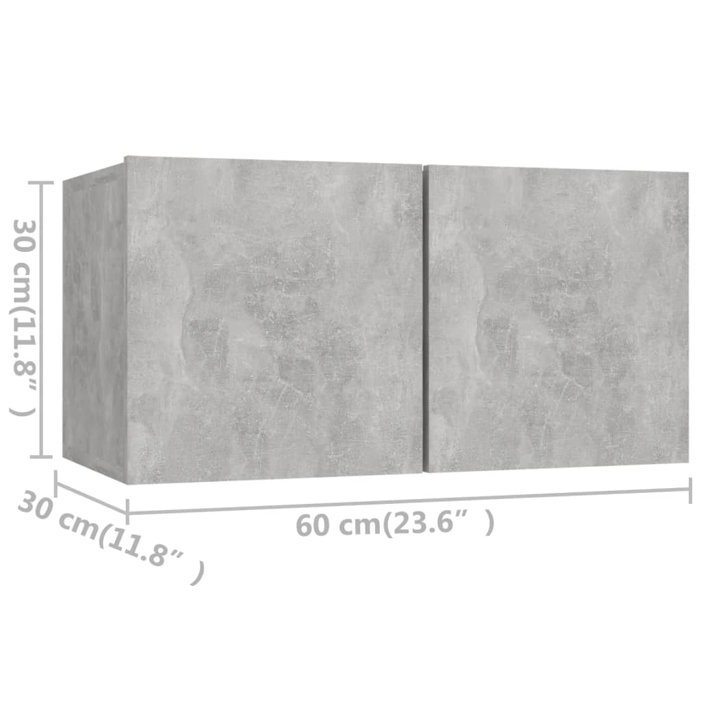 Vidaxl 6-Cz. TV Cabinet Set, Concrete Grey, Wood-Based Material