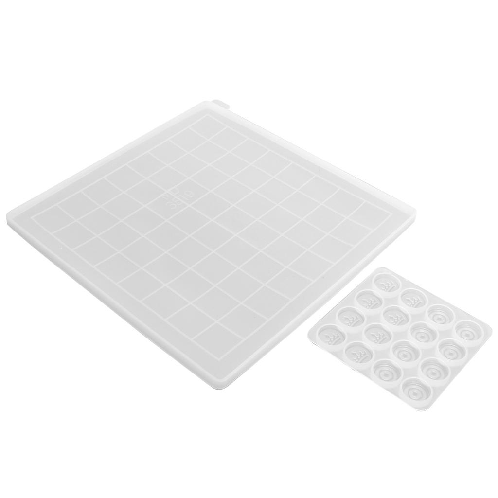 2ks Šachové formy Transparentní DIY Epoxidová pryskyřice Kapkové lepidlo Silikonové odlévání Šachovnicová sada