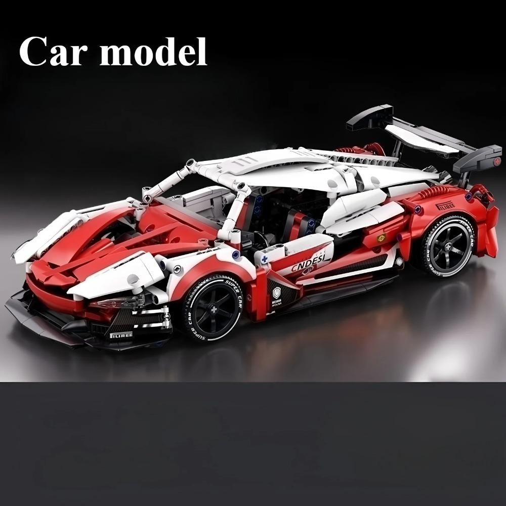 Racing building block toys, racing model building blocks 1:14 DIY sports car building block puzzles, children's gifts