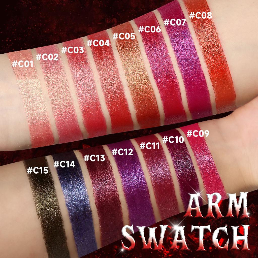 Waterproof Lipstick Long Lasting Shimmer Pigmented Lip Color - Glittery Shiny Finish for Party Holiday & Birthday Makeup