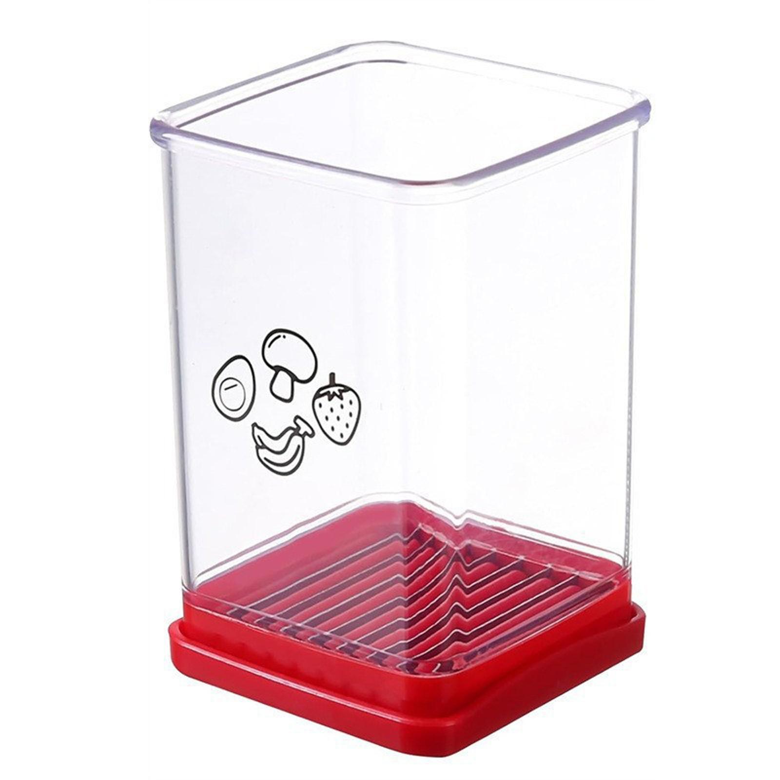 

Чаша для нарезки фруктов, скоростной нож для клубники, банана, винограда, яиц, кухонный гаджет для нарезки овощей из нержавеющей стали, портативный кухонный инструмент для нарезки One Size красный