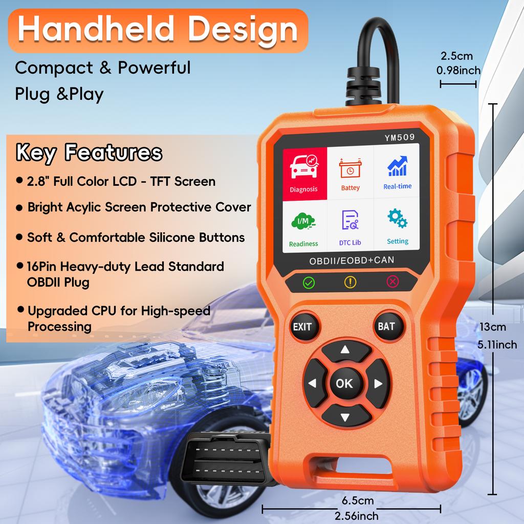 OBD2 Scanner Diagnostic Tool, Check Engine Code Reader , I/M Readiness, Profession  Car Diagnostic Scan Tool for All OBDII Car